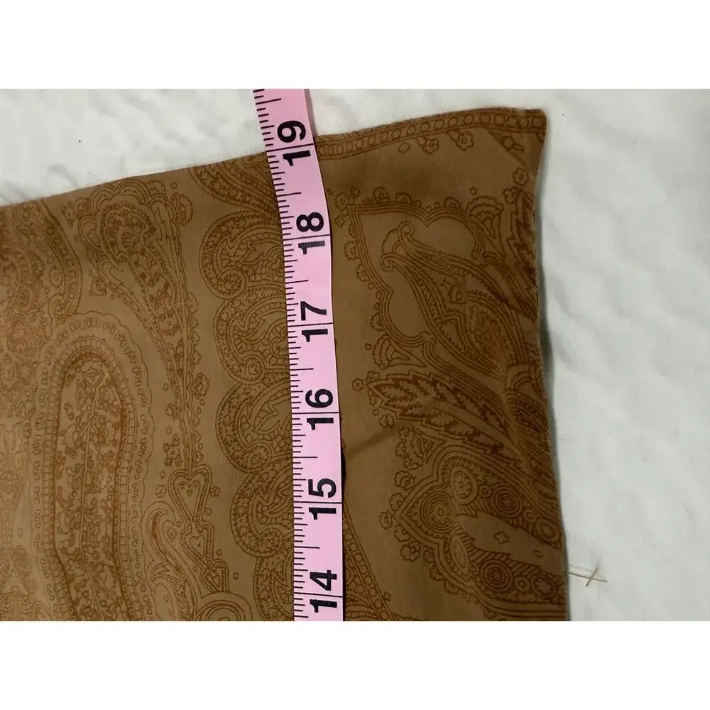 VINTAGE Lauren Ralph Lauren Italy Paisley Standard Pillowcase Taupe Brown Cotton
